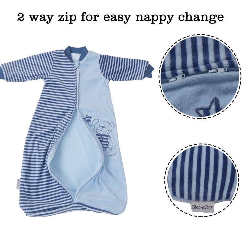 BLOOMSTAR Toddler Sleeping Sack Long Sleeve 9-24M Cotton Velvet Tog 2.0 Warm12-18 Months Baby Wearable Blanket Soft Sleeping Bag with Arms 4 Seasons - Image 4